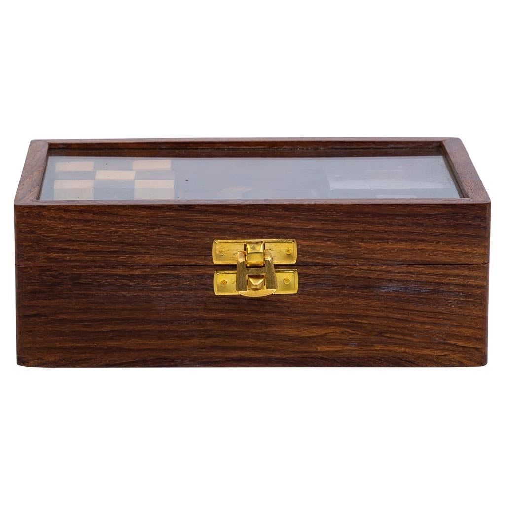 Set 6 puzzle scatola legno marrone 17.5x12x6h cm