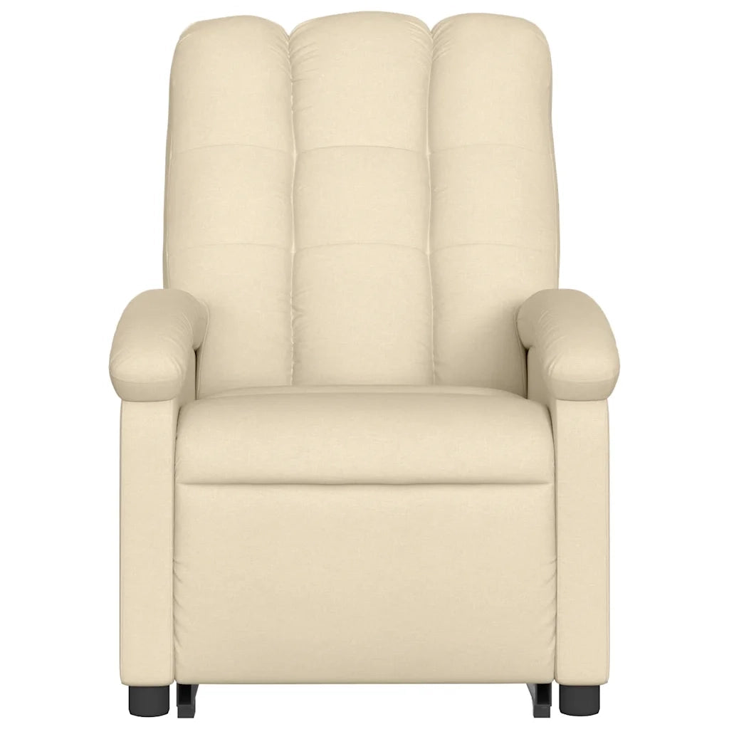 Poltrona Alzapersona Massaggiante Elettrica Crema in Tessuto 3204137
