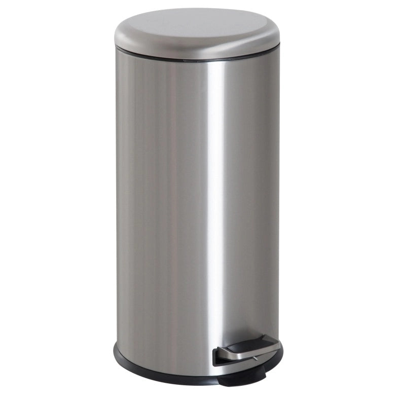 Cestino a pedale 30 L in acciaio inox argento
