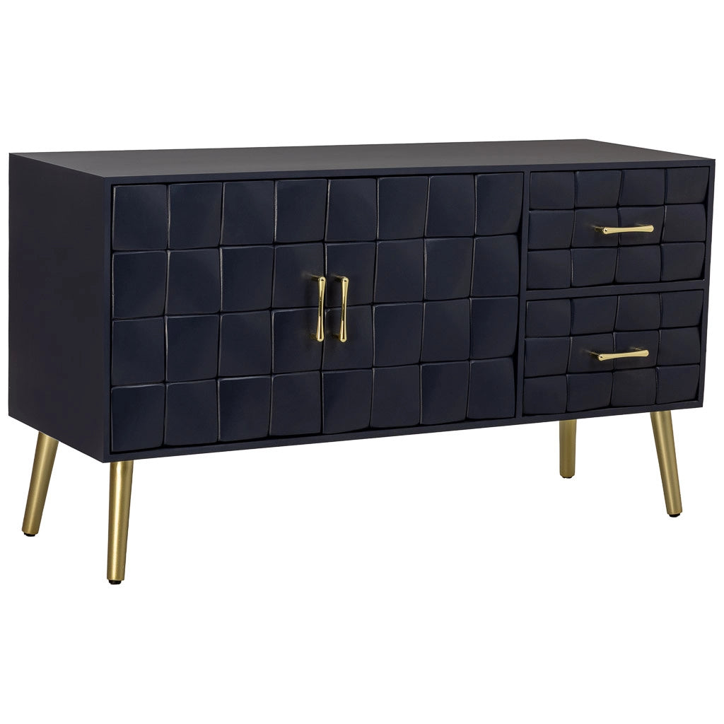 Mobile basso in legno nero 118x41x65h cm