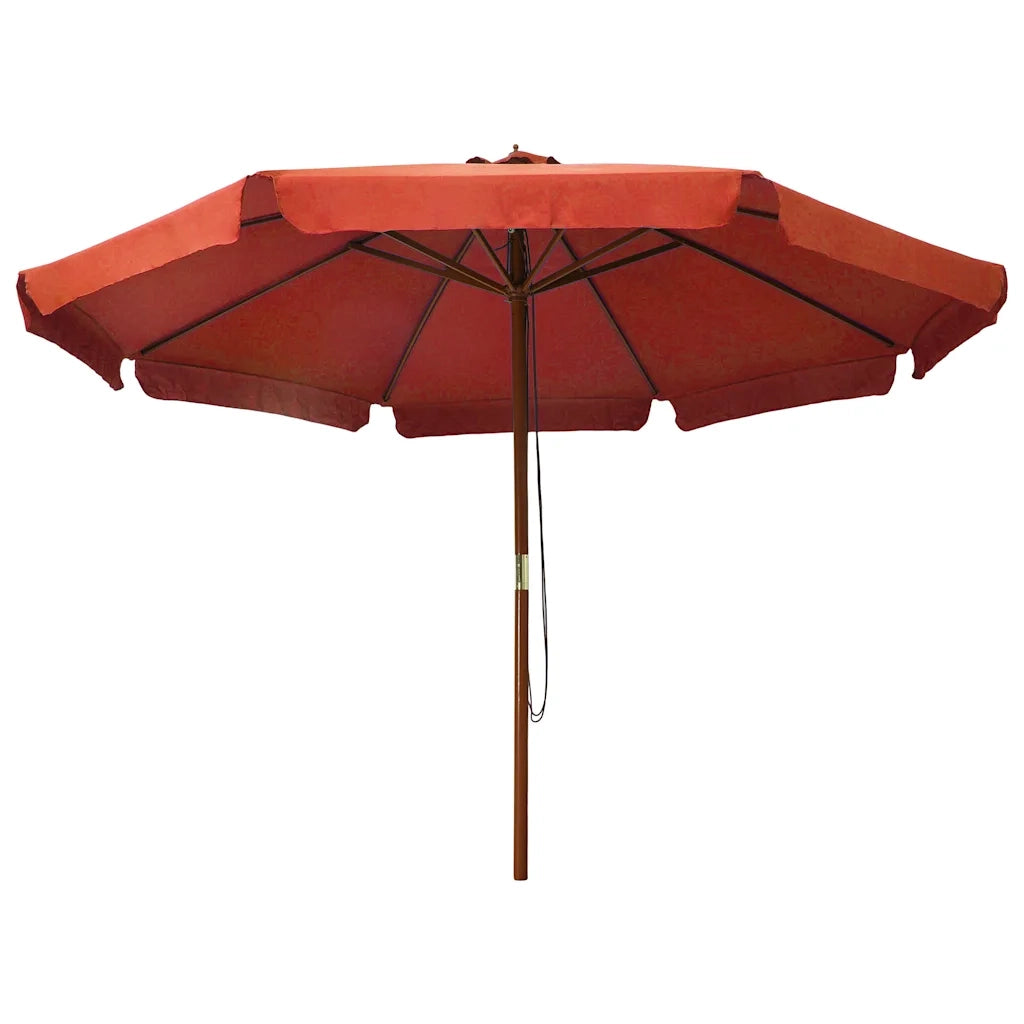 Ombrello | Parasolne da Esterni con Palo in Legno 330 cm Terracotta