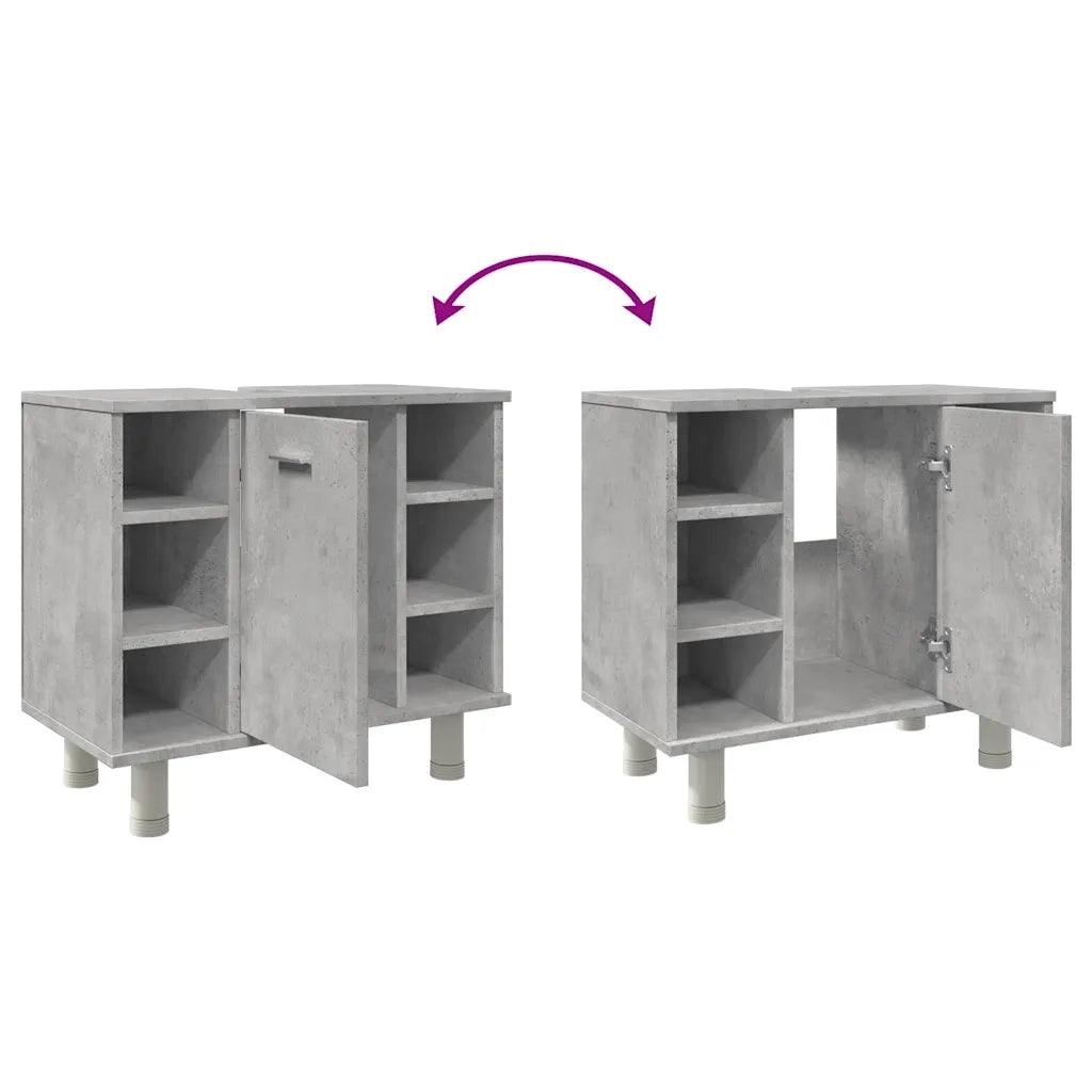 Mobile da Bagno Grigio Cemento 60x32x53,5 cm Legno Multistrato 856143
