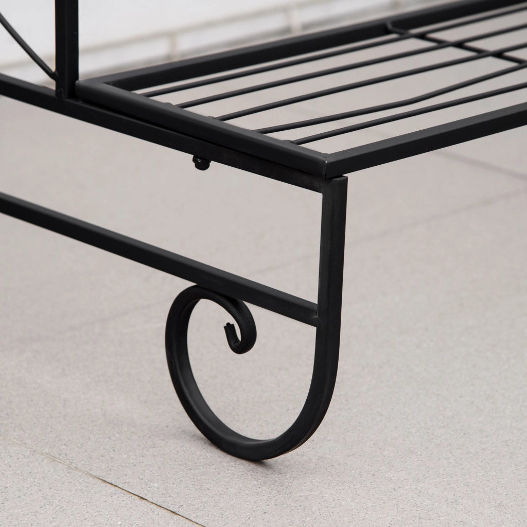 Portapiante 3 Ripiani 95x 63x 72 cm in Ferro Battuto Nero