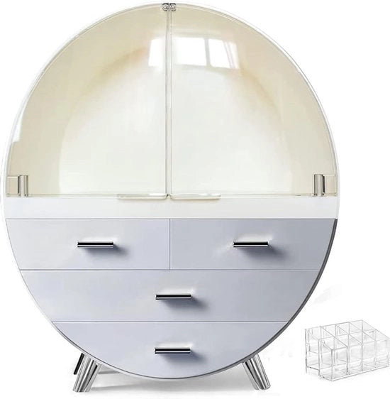 Organizzatore di Cosmetici 34x39cm Grande Capacità Impermeabile e Stoffa Impermeabile Cassetti di Vetrina per Ufficio (L, Grigio)