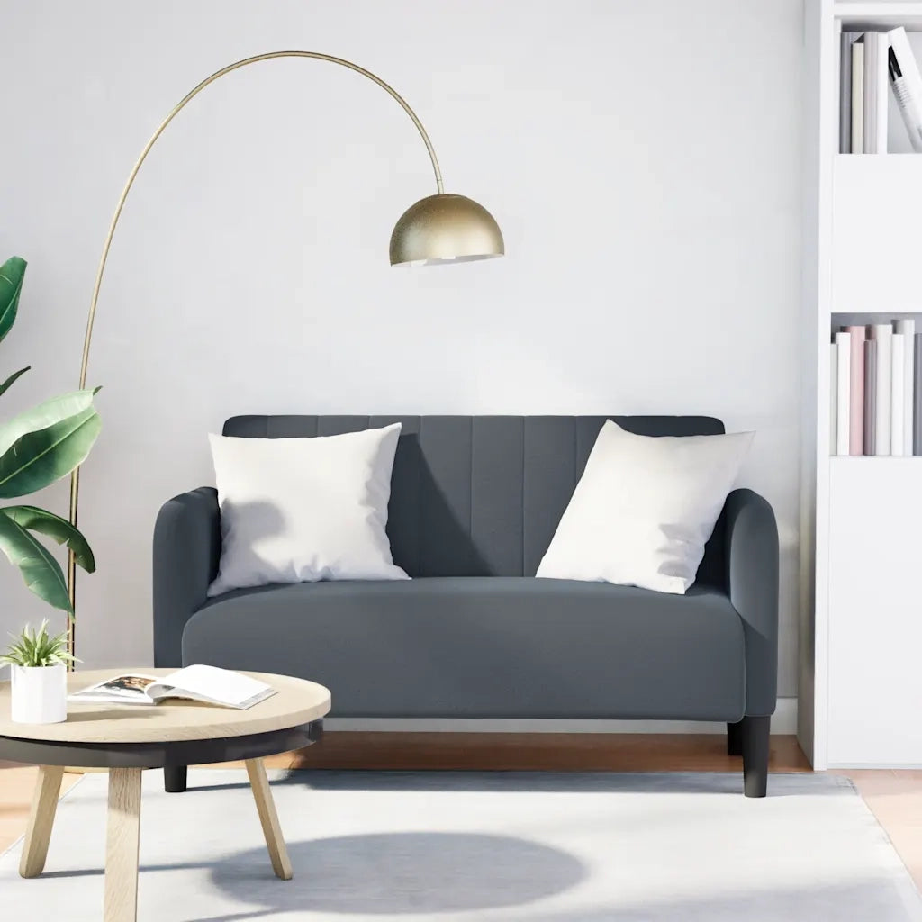 Divano | Divano da soggiorno | Sofa Divanetto Grigio Scuro 109 cm in Velluto