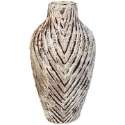 Vaso in resina bianco invecchiato 25x25x46,5h cm