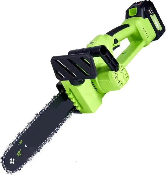 Elettrica Troncatrice a Catena - 6000W - 18V - 20000rpm - Attrezzo per Potatura - 15m/s - 30cm - 2 Batterie - Larghezza di Taglio 60cm