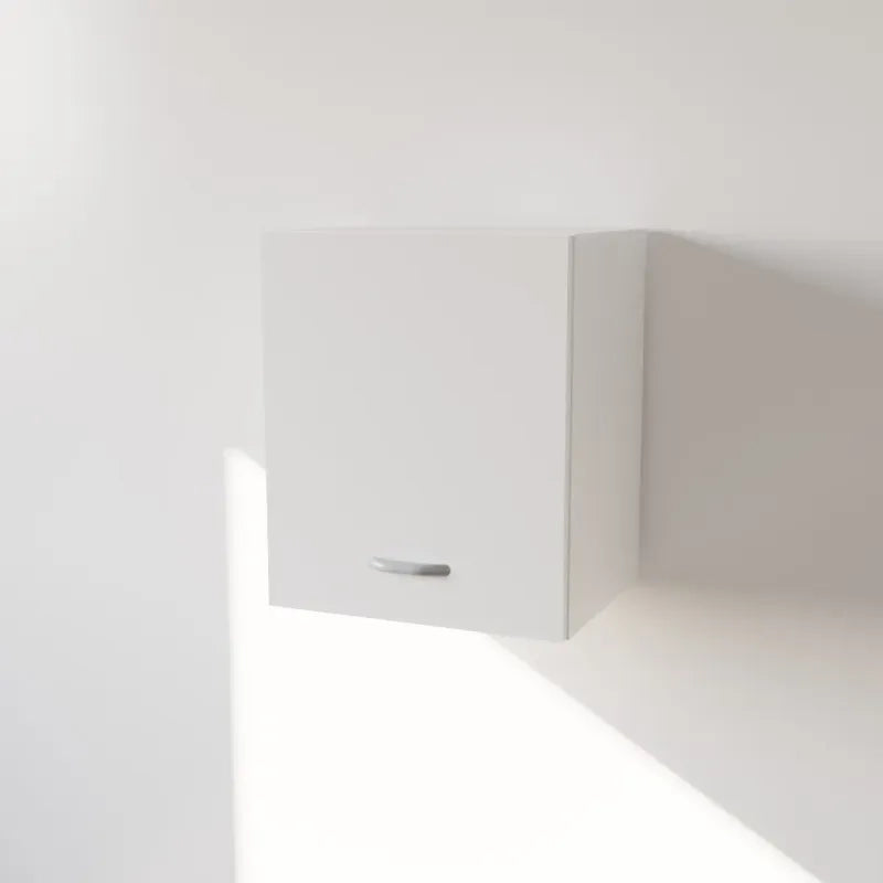 Pensile Cucina  in Legno Nobilitato Bianco Mobile Alto con 1 Anta, Pensile Componibile Moderno Made in Italy (H48XL45XP33cm)
