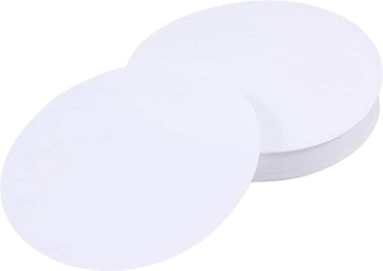 Filtro a fibra di vetro 200 pezzi - Filtro per laboratorio quantitativo e qualitativo - Disco circolare per filtro di olio - Bianco