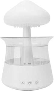 Diffusore di Olio Essenziale 4 in 1 con 7 Colori, Lampada da Notte e Macchina di Rumore Bianco con Timer, Diffusore di Aromaterapia Funghino (Bianco)