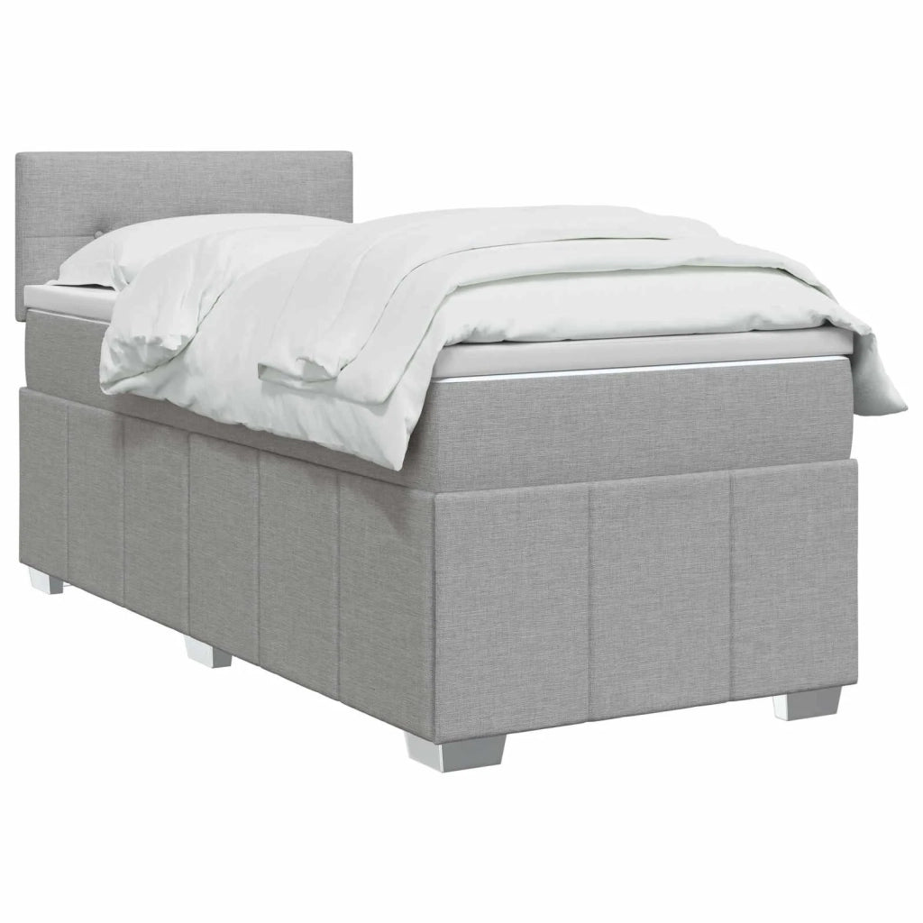 Letto box spring con materasso Grigio Chiaro 100 x 200 cm 3452607