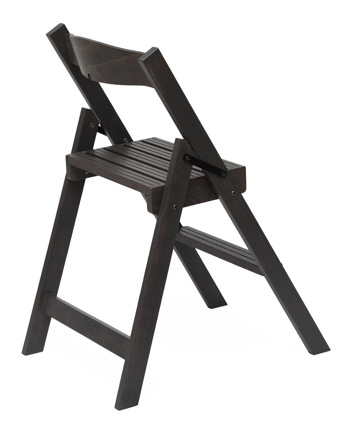 Sedia Scala Pieghevole 51x41xh75 cm in Legno Faggio Massello Grigio Scuro