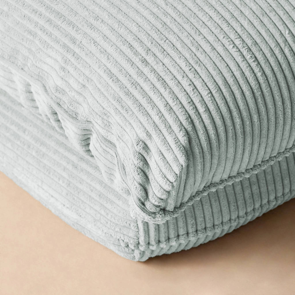Poltrona letto convertibile velluto a coste grosse coste, blu chiaro