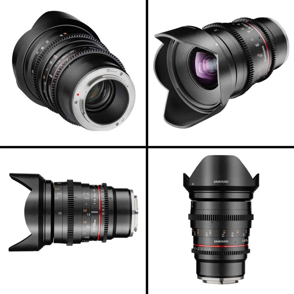 MF 20mm T1.9 Video DSLR per Nikon F - ultra grandangolare 94,8°, formato pieno, eccellente qualità dell'immagine, apertura e messa a fuoco manuali, inclusa borsa e paraluce