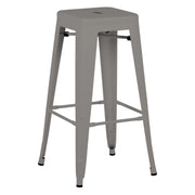 Set di 5 Sgabelli Bar Elisabeth Silver 42x42x76