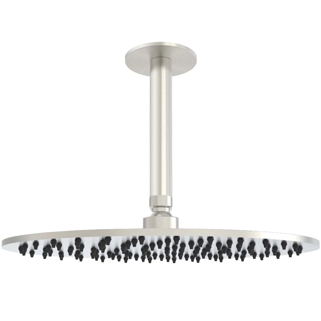 SINED Kit Braccio e Soffione Doccia Doccia a Soffitto Inox Satinato Soffione Da 30cm In Acciaio 316L Installazione Interna ed Esterna Design Resistente alla Corrosione Modello LEVANTE