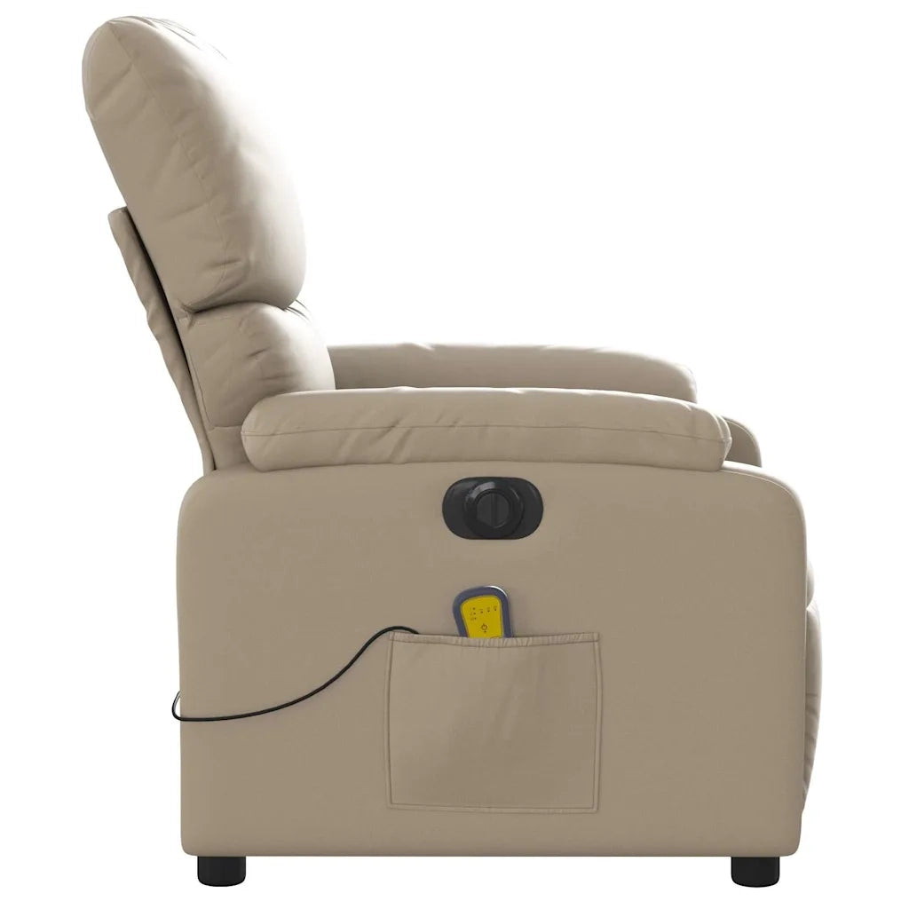 Poltrona Reclinabile Massaggio Elettrica Cappuccino Similpelle 3204885
