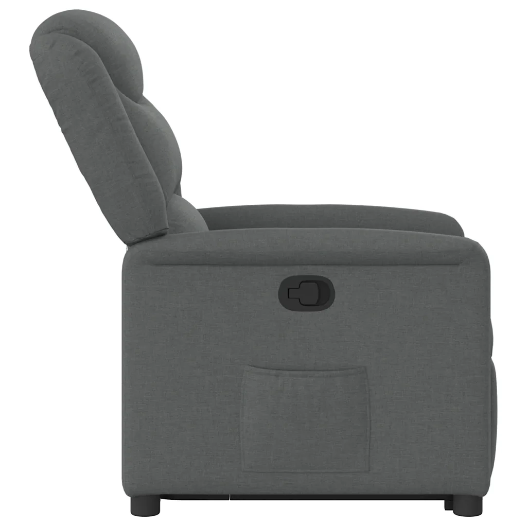 Poltrona | Sedia Relax Alzapersona Reclinabile Grigio Scuro in Tessuto