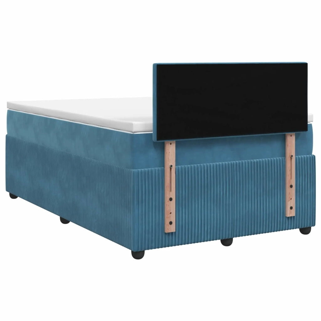 Letto box spring con materasso Blu 120 x 190 cm Velluto 3451635