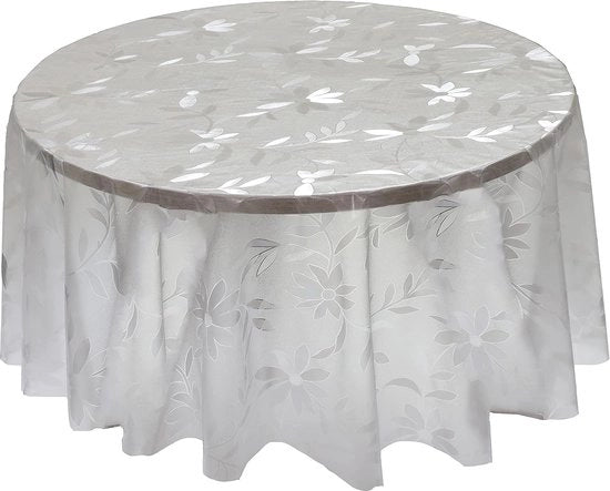 Tappeto per tavolo in PVC trasparente, protettore per tavolo collaudato, facile da pulire e da pulire, rotondo, 137 cm