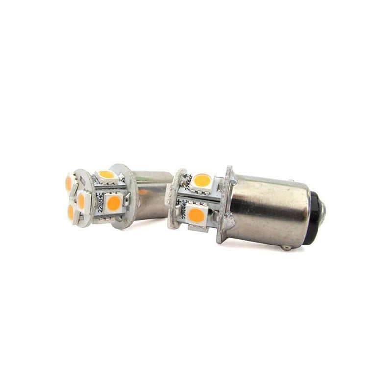 2 Lampade LED Barca BAY15D Bianco Caldo 12V 24V 2W No Polarità 8 SMD 5050 G18,5