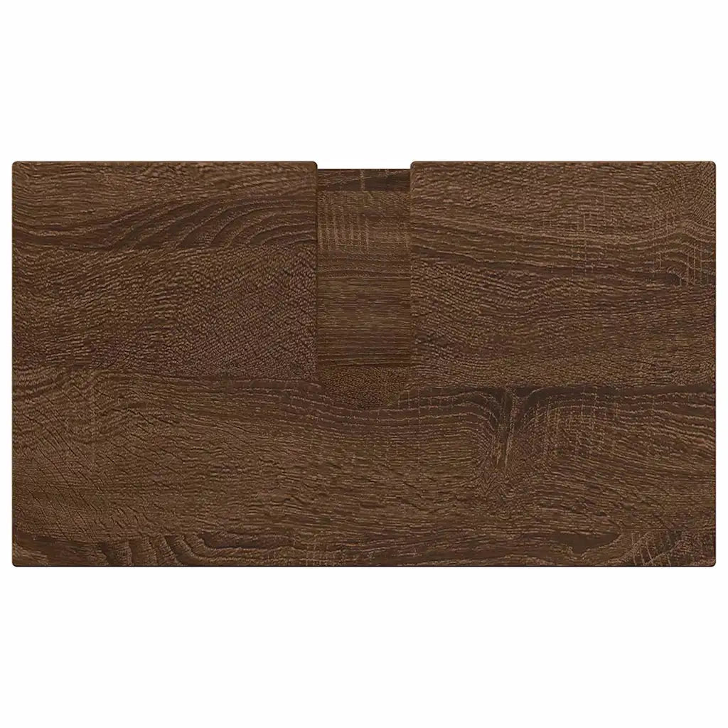 Set di mobili per il bagno con porta 3 pcs Rovere Marrone