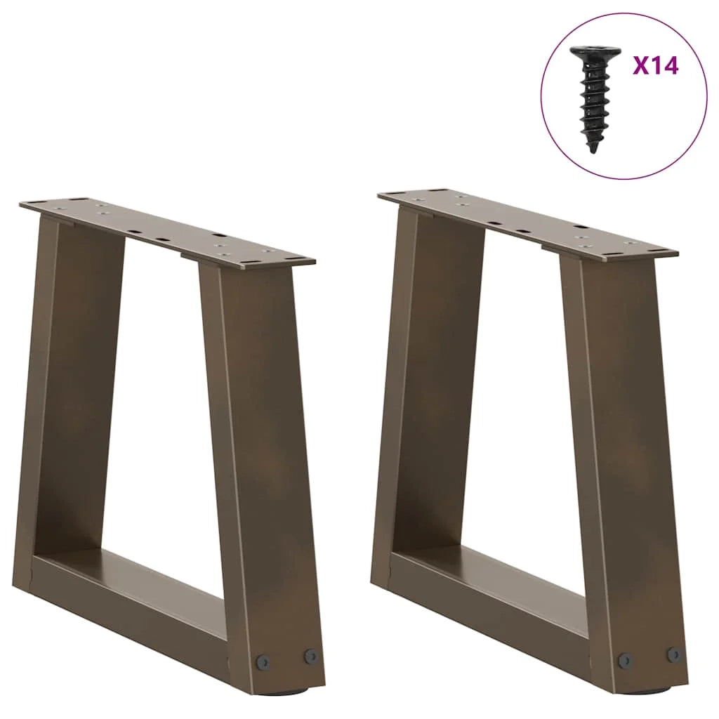 Set di 2 gambe regolabili per tavolino da caffè a forma di V 40 x 31 cm design moderno acciaio naturale 02_0056823