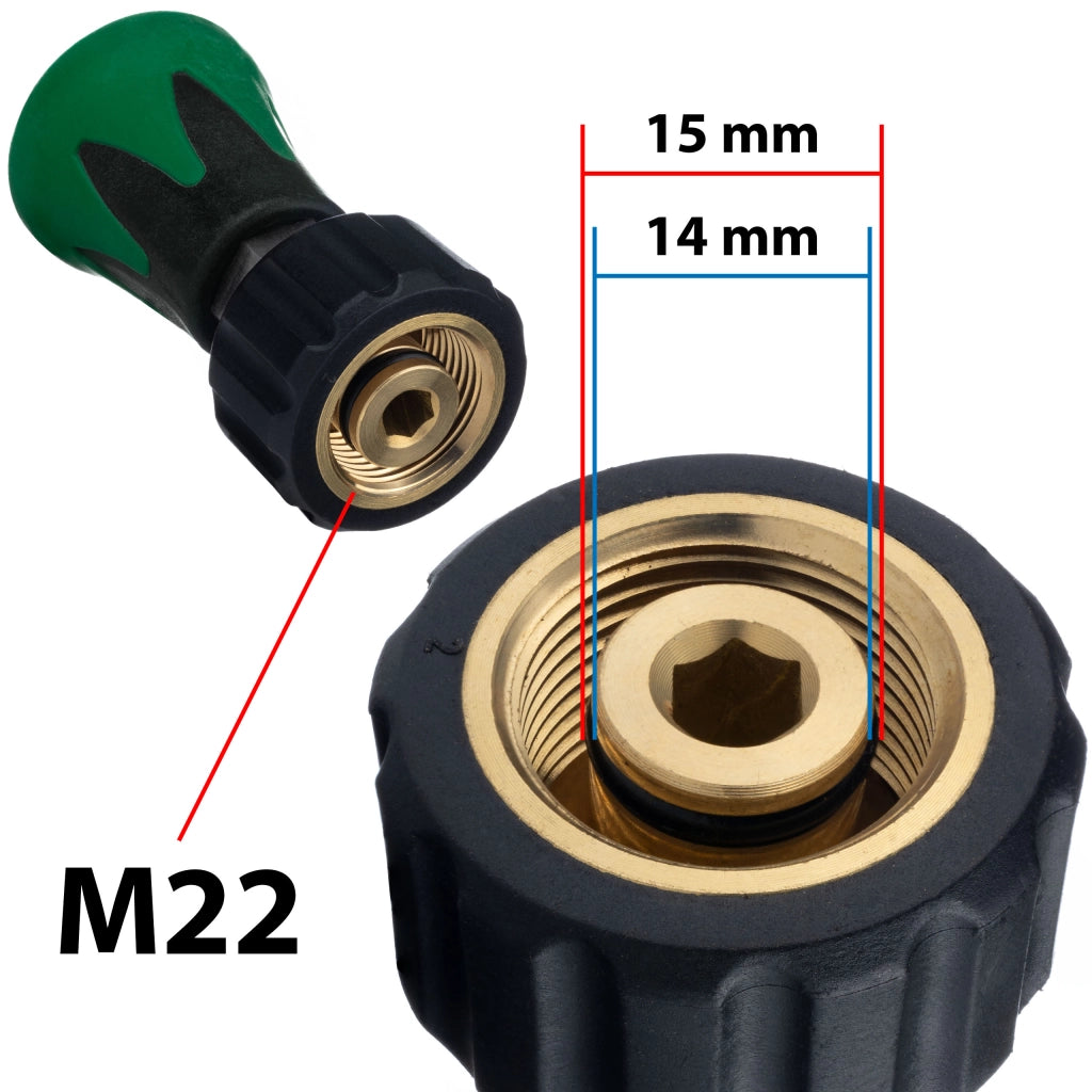 Lancia Mini M22 con Ugello a Ventaglio 25° Verde – Compatibile con Idropulitrici Kärcher HD/HDS | Pressione Max 4000 PSI