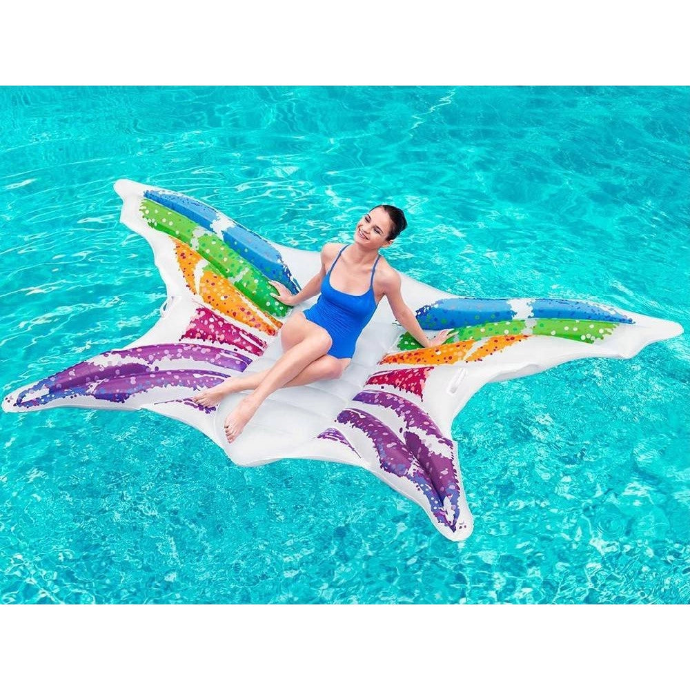 Trade Shop - Materassino Gonfiabile Rainbow Butterfly Farfalla Adulti Piscina Mare Spiaggia -