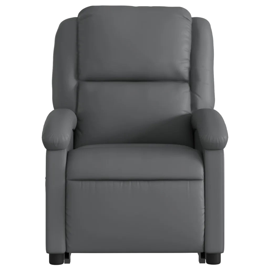 Poltrona Alzapersona Reclinabile Massaggio Grigio Similpelle 3204236
