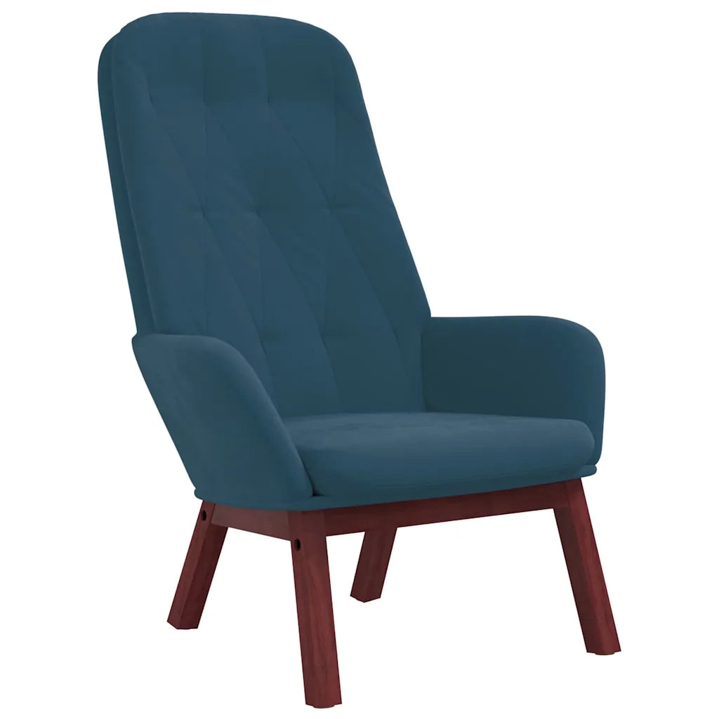 Poltrona Relax Blu in Velluto 341228