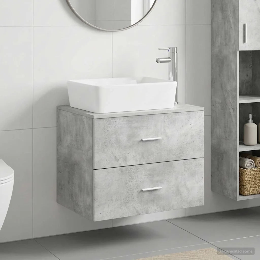 Set di mobili per il bagno Grigio Cemento Legno ingegnerizzato 3404393