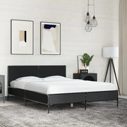 Giroletto-Struttura Letto Nero 120x190 cm in Legno Multistrato e Metallo 474331