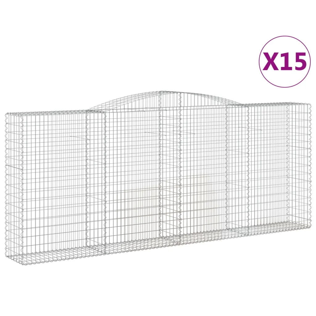 Cesti Gabbioni ad Arco 15 pz 400x50x160/180 cm Ferro Zincatocod mxl 124126