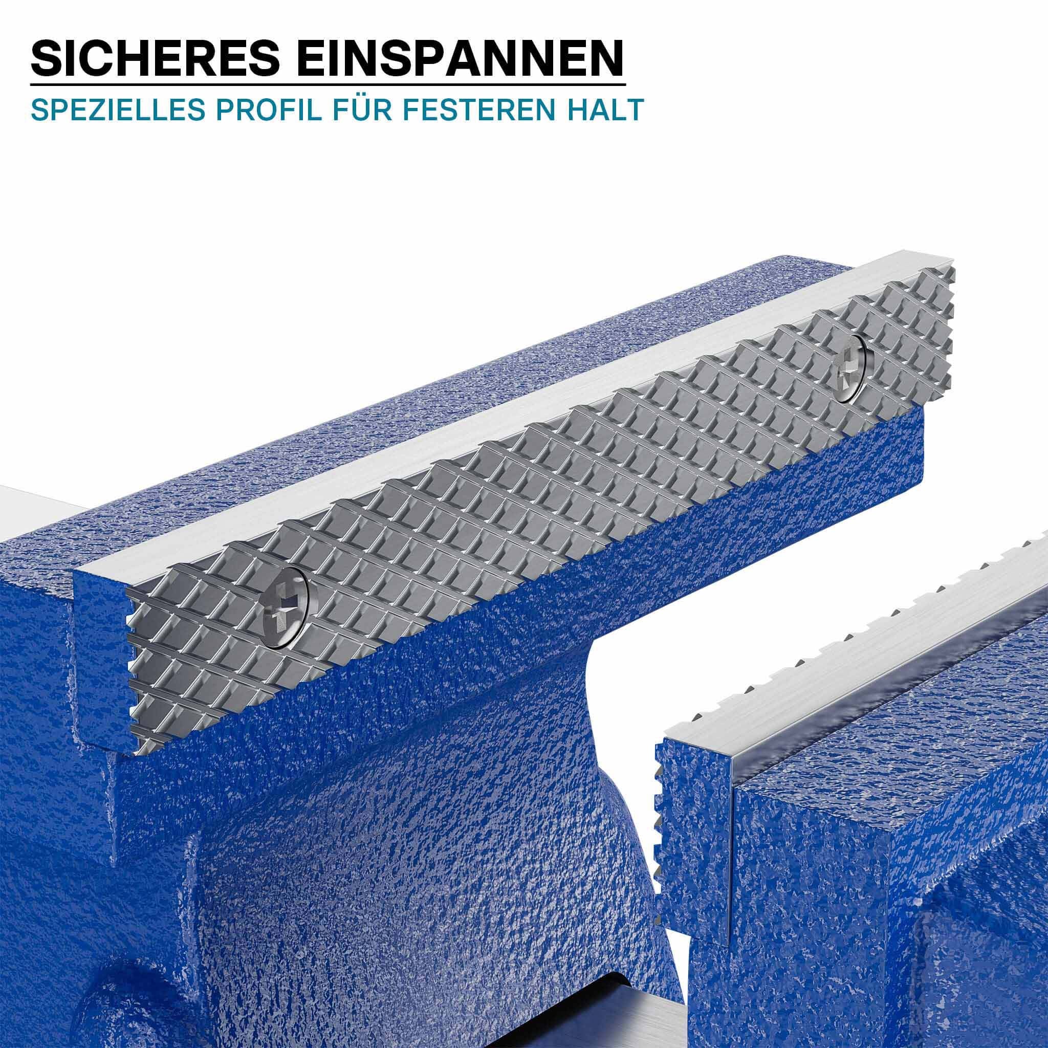 Morsa da banco Heavy Duty 125mm con incudine e ganascia di serraggio per sollecitazioni pesanti