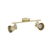 Spot Moderno Seras In Acciaio Ottoneottone Spazzolato 2 Luci Gu10 3W Ip20