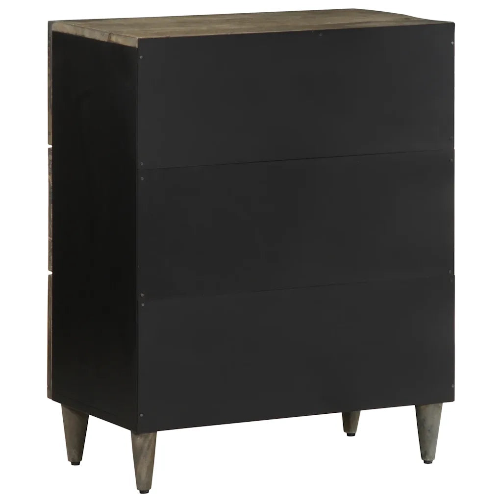 Credenza Grigio Chiaro 60x33,5x75 cm in Legno Massello di Mango 4017795