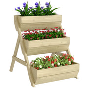 Vaso da Fiori Verticale a 3 Piani in Legno ¨C zephmum ¨C Verde