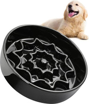 Ciotola Ceramica per Cani Lento Consumo - Ciotola per Piccoli e Medi Animali per un Consumo Lento - Ciotola per Ridurre l'Ansia - Nero