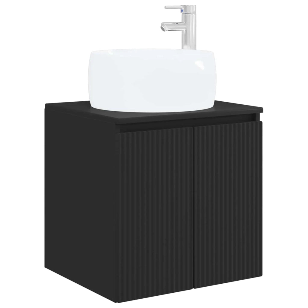 Mobile Lavabo da Parete Nero 49,5 x 44,5 x 66 cm