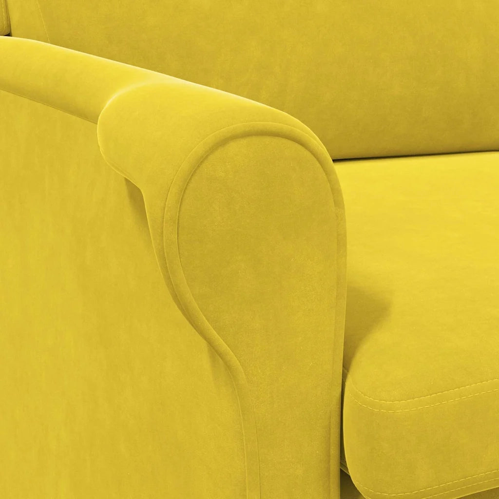 Poltrona-Divano Sedia Giallo Velluto 112079