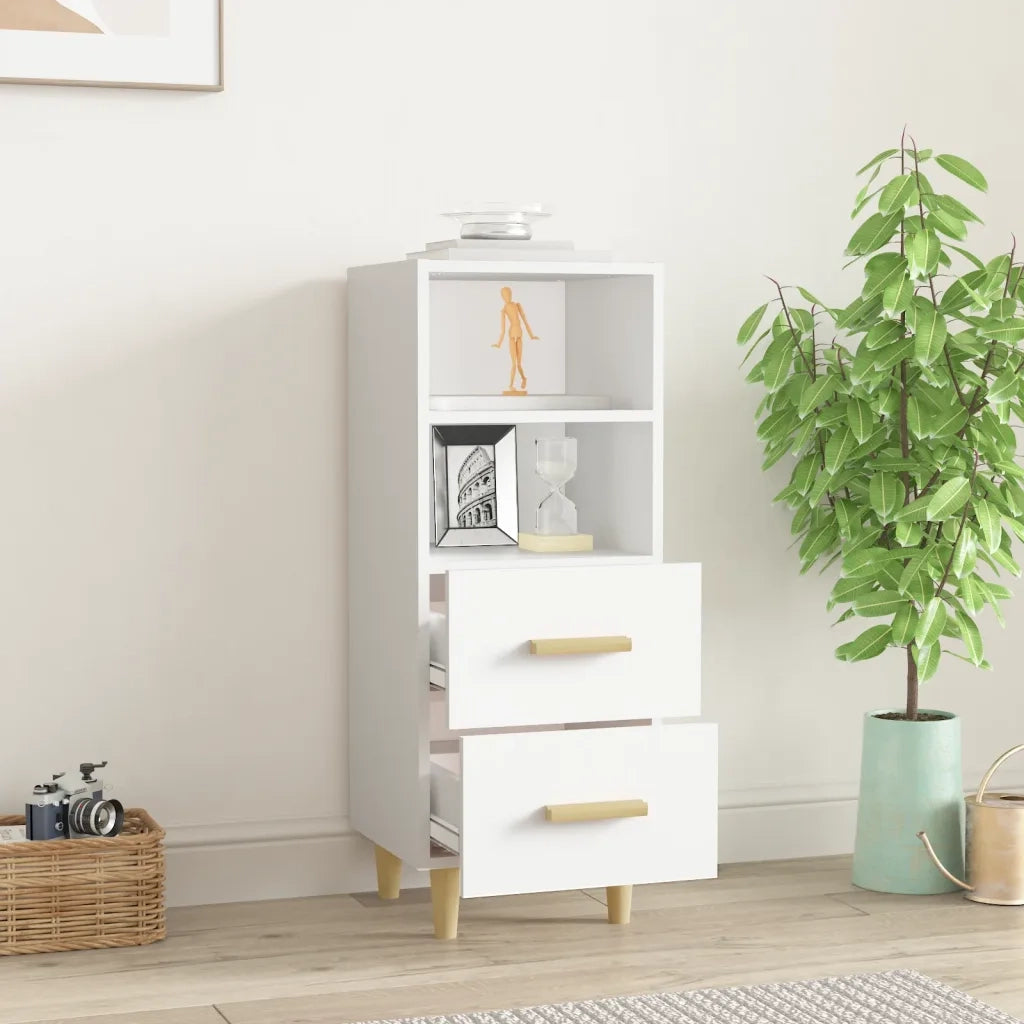 Credenza | Madia | Buffet da pranzo | Armadio da pranzo Bianca 34,5x34x90 cm in Legno Multistrato