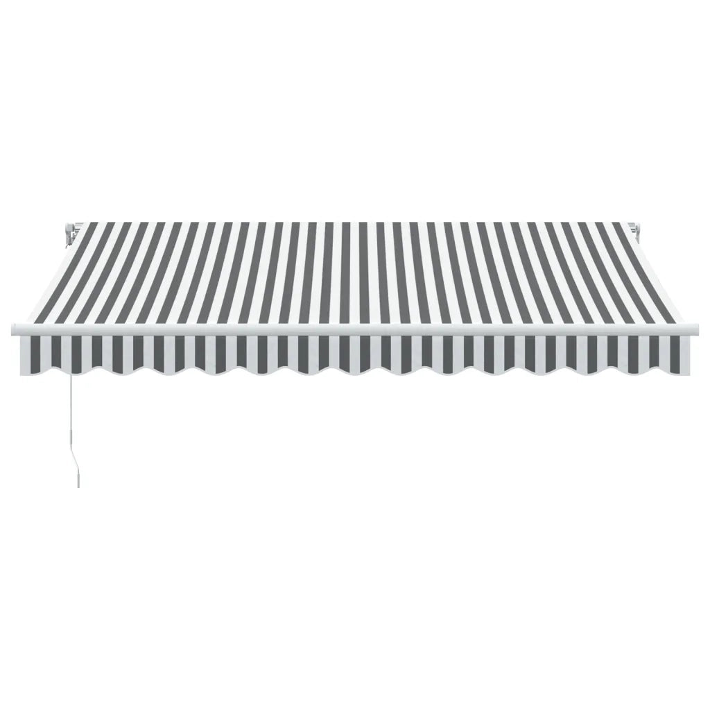 Tenda da Sole Retrattile Manuale con LED Antracite e Bianco