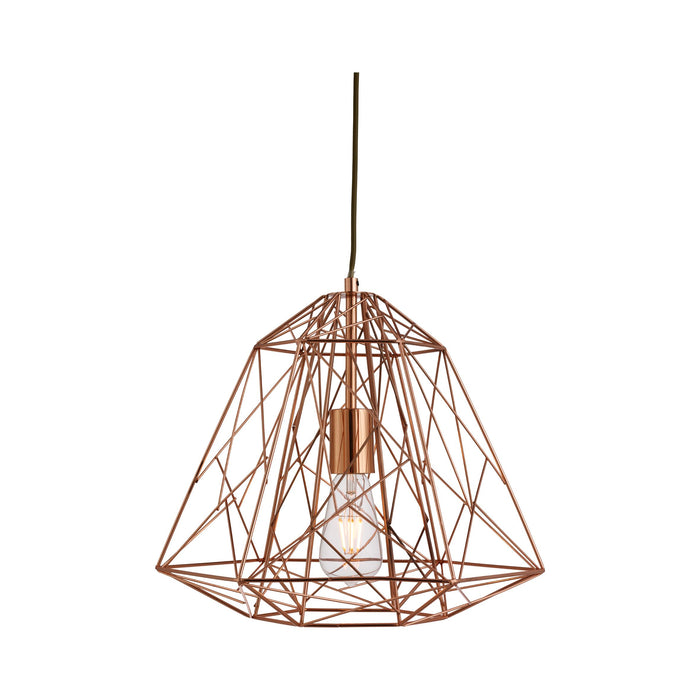 Sospensione Contemporanea Cage Geometrica Acciaio Rame 1 Luce E27