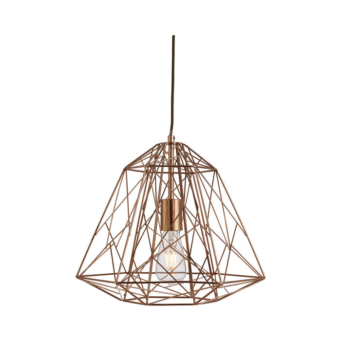 Sospensione Contemporanea Cage Geometrica Acciaio Rame 1 Luce E27