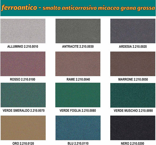 Smalto anticorrosivo ferromicaceo Ferroantico 0,75 lt grana grossa ruggine ferro VERDE SMERALDO