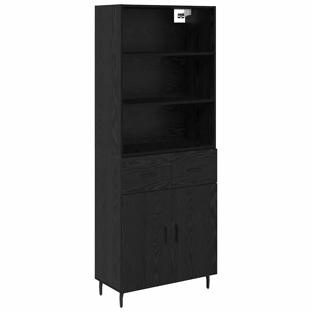 Credenza con cassetto Rovere Nero 69,5 x 34 x 180 cm 3416120