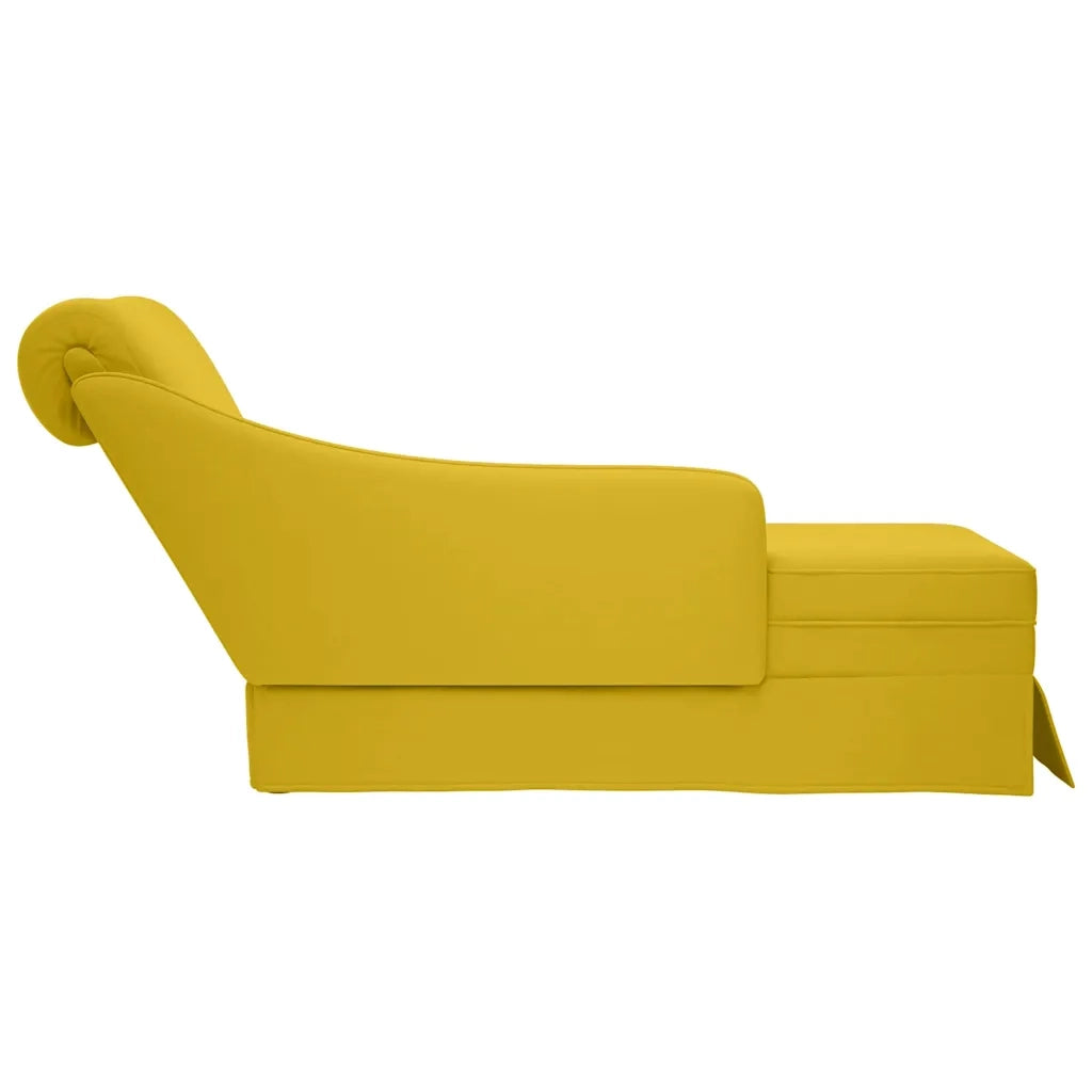 Sdraio con Capezzale e Bracciolo Destro in Velluto Giallo CFW2923719