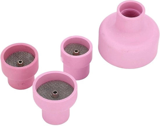Kit di beccuccio TIG ceramico Allecto plus 12# 14# 16# 24# 2,4 mm foro centrale Rosa - Attrezzatura per saldatura