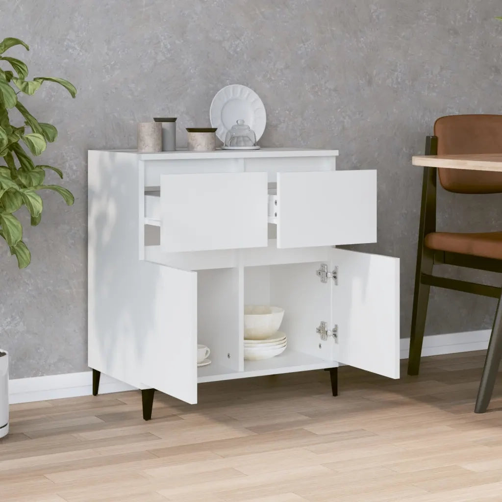 Credenza-Buffet-Armadio da cucina Bianca 60x35x70 cm in Legno Multistrato 551429